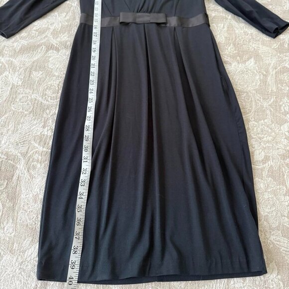 Antonio Melani Black Knitted Dress with 3/4 Sleeves for Office Elegant size S - Picture 14 of 16